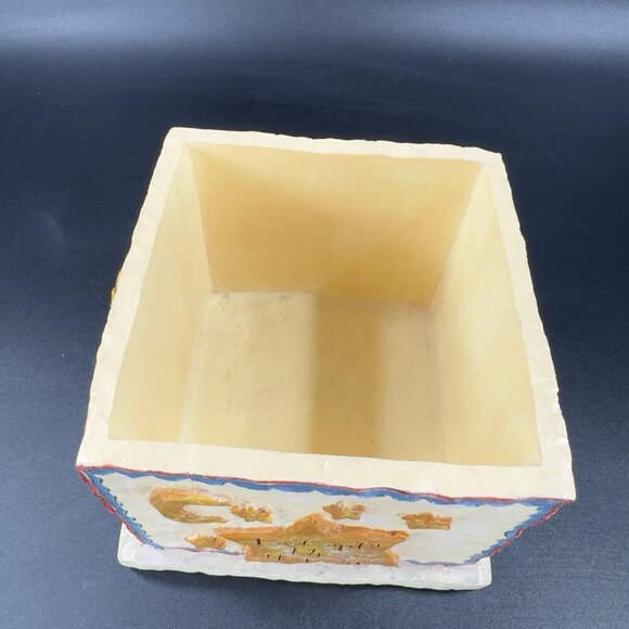 Lang Candles 1999 Square Votive Candle Holder Resin Live Well Cat Heart Raised - Picture 7 of 12